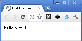the Hello World page as the browser renders it