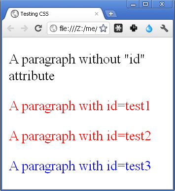 the attribute selector example as rendered