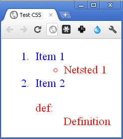 the child selector example, styling only direct children