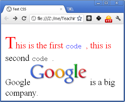 first-letter, first-line and ::after applied to a paragraph